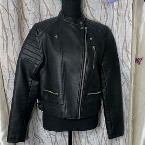 Zara Basic Women's Black Faux Leather Jacket